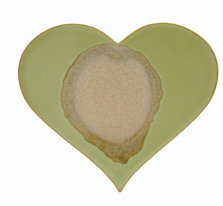 Stoneware Glazed Heart-Shaped Trivet