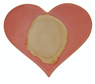 Stoneware Glazed Heart-Shaped Trivet