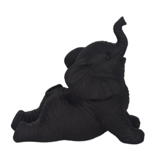 Stone Look Yoga Elephant Decor - Antique Black