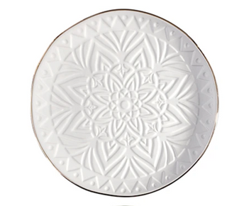 Snowflake Gold Stamped Appetizer Plate