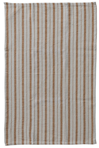 Woven Cotton Slub Tea Towel with Stripes, 3 Styles