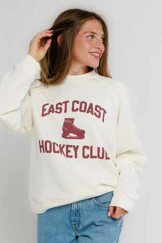 East Coast Hockey Club Raglan Crew - Off-White // Sunny Somewhere