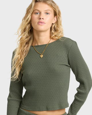 Sweet Coast LS Knit Top // Canteen // Billabong
