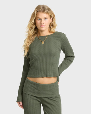 Sweet Coast LS Knit Top // Canteen // Billabong