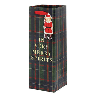 Santa Bear Wine Bottle Bag Very Merry Spirits