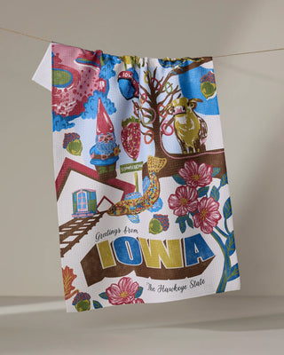 Geometry Tea Towel - Greetings from Iowa