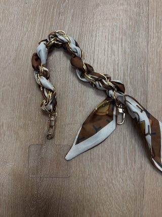 Scarf and Gold Bag Chain