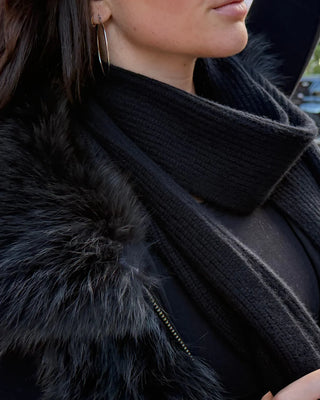 Archer Ace Ribbed Scarf - Black