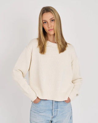 Briar Cotton Crew Pullover - Ecru