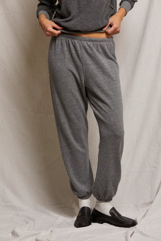 Stevie Cotton Fleece Easy Sweatpant - Dark Heather Grey | Perfect White Tee