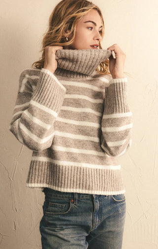 Josephine Stripe Sweater / Heather Taupe / Z Supply