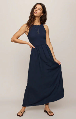 Charlotte Rib Midi Dress - Eclipse