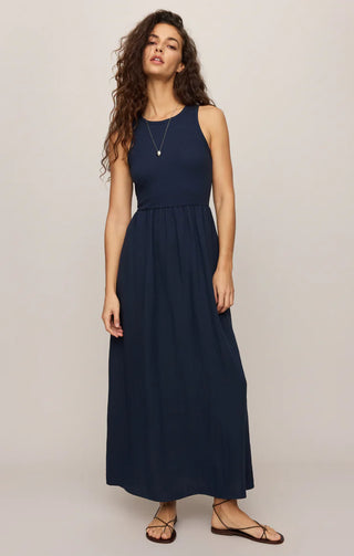 Charlotte Rib Midi Dress - Eclipse