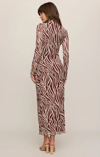 Sevilla Zebra Mesh Midi Dress - Velvet Rouge // Z Supply