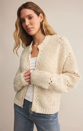 Sundance Zip-Up Sweater Jacket / Crystal / Z Supply