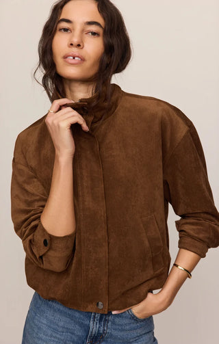 Corin Bubble Hem Jacket - Saddle Suede // Z Supply