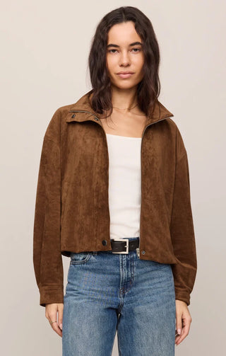 Corin Bubble Hem Jacket - Saddle Suede // Z Supply