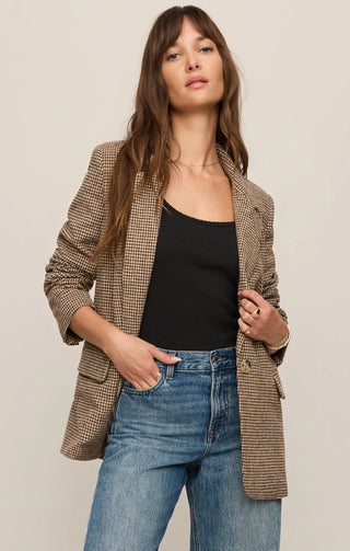 Evan Houndstooth Check Blazer - Dark Chocolate // Z Supply
