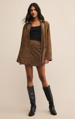 Ciera Faux Suede Mini Skirt / Coconut / Z Supply