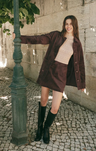 Perri Suede Mini Skirt - Dark Chocolate // Z Supply