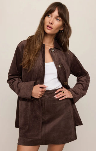 Perri Suede Mini Skirt - Dark Chocolate // Z Supply