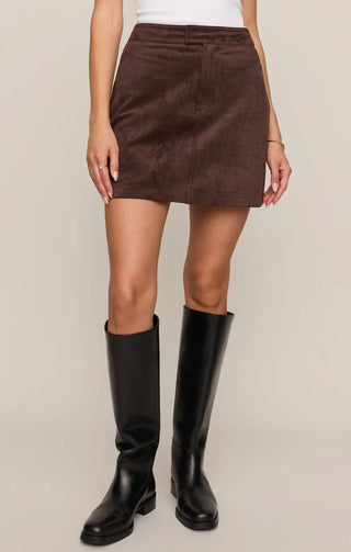 Perri Suede Mini Skirt - Dark Chocolate // Z Supply