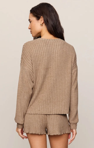 Daydream Silky Rib Long Sleeve - Light Toffee // Z Supply
