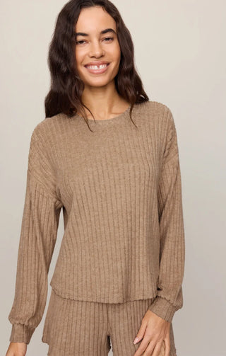 Daydream Silky Rib Long Sleeve - Light Toffee // Z Supply
