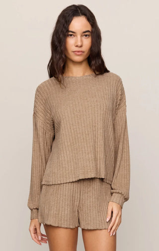 Daydream Silky Rib Long Sleeve - Light Toffee // Z Supply