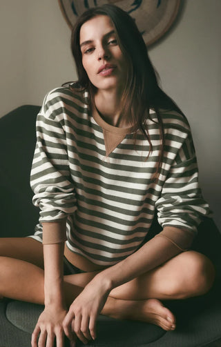 Low Key Stripe Sweatshirt - Monstera // Z Supply