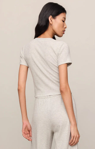 Waffle Brushed Thermal Tee - Feather Grey