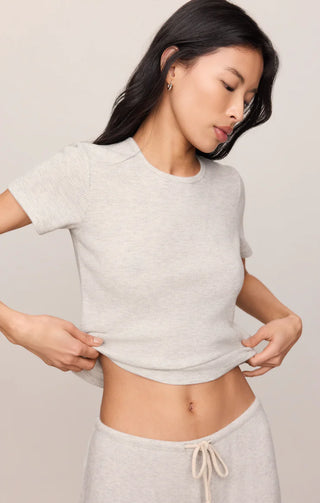 Waffle Brushed Thermal Tee - Feather Grey