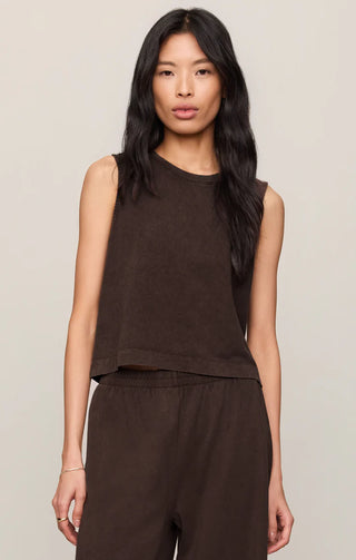 Sloane Jersey Muscle Tank - Dark Chocolate // Z Supply