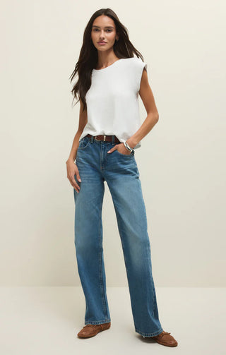 Camino Cotton Jersey Top - White // Z Supply