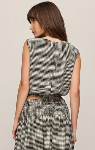 Merit Cropped Gingham Black Top // Z Supply