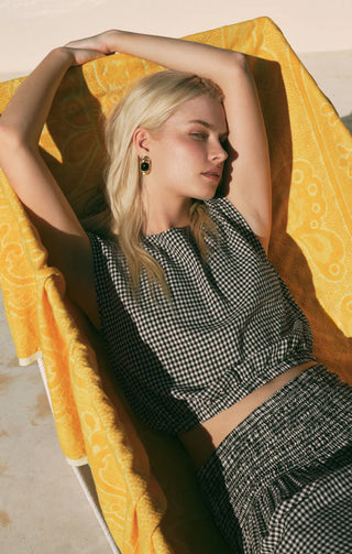 Merit Cropped Gingham Black Top // Z Supply