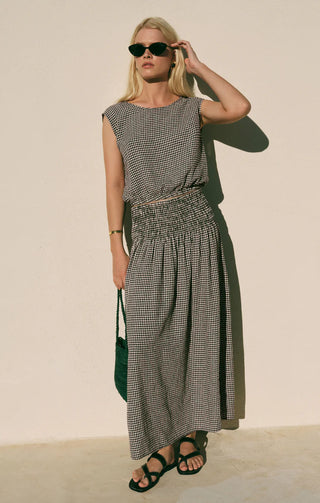 Brooke Gingham Maxi Skirt - Black // Z Supply
