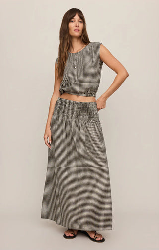 Merit Cropped Gingham Black Top // Z Supply