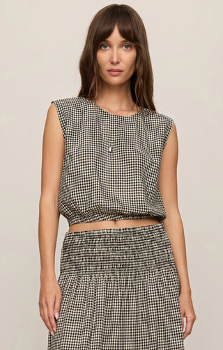 Merit Cropped Gingham Black Top // Z Supply