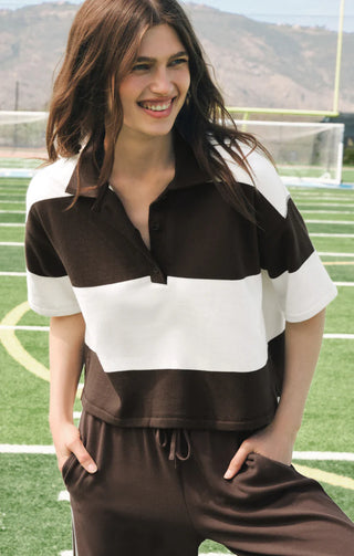 Mariner Polo Top - Dark Chocolate // Z Supply