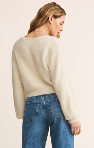 Sadira Fluffy Crop Cardigan - White / Z Supply