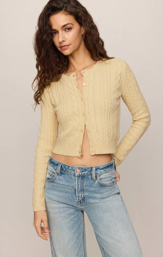 Cera Long Sleeve Cardigan - Lemon Chiffon // Z Supply