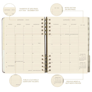 Blush 18-Month Fabric Bound Planner