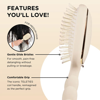 Detangler Brush For Medium Hair - Tan // Teleties