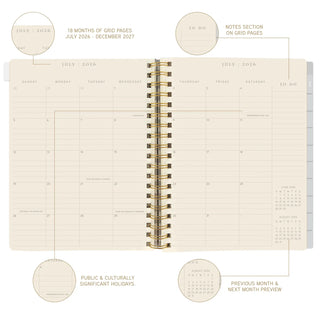 Green & White Stripes 18-month Planner