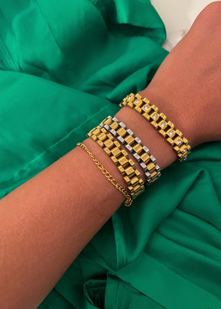 Chain Watchband Bracelet - Two Toned