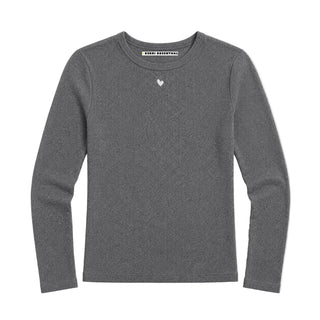 KR Long Sleeve Rib Tee - Charcoal Heather Grey
