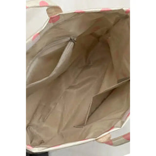 Brown Striped Vinyl Tote Bag