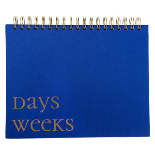 Cobalt Blue Fabric Bound Weekly Desk Pad