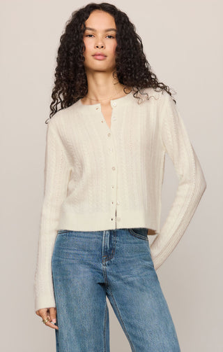 Medina Pointelle Cardigan - Cloud // Z Supply